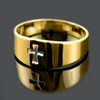 Polished Gold Cut-Out Cross Ring