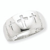 White Gold Polished 3 Cross Cut-out Ring