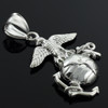 Silver US Marine Corp Large Pendant