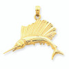 Gold Polished Sailfish Pendant