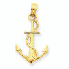 14K Gold Anchor Pendant