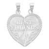 White Gold Hearts Apart - Best Friends - Small