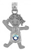 Silver  Baby Charms and Pendants - CZ Light Blue Gem Girl Birthstone Charm