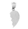 Silver Half Heart Pendant Right