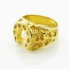 Yellow Gold Horse Shoe Nugget Ring