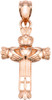 Rose Gold Claddagh Cross Pendant