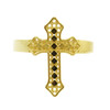 Yellow Gold Aciculate Cross Ring