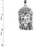 White Gold Face of Jesus Pendant with CZ (Medium)