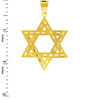 Gold Jewish Star of David Pendant (L) 2.2"