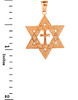 Rose Gold Jewish Star of David with Cross Pendant (M) 1.25"