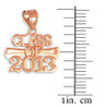 Rose Gold "CLASS OF 2013" Graduation Charm Pendant