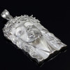 White Gold Jesus Face Iced-out CZ Pendant (XL)