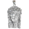 White Gold Jesus Face Iced-out CZ Pendant (XL)