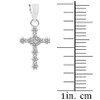 Sterling Silver Flower Cross Charm Pendant Necklaces