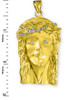 Yellow Gold Jesus Face Iced-out CZ Pendant (XL)