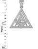 White Gold Triangle Freemason Diamond Masonic Pendant Necklace