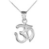 White Gold Om/Ohm Pendant Necklace