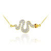 14K Gold Snake CZ Pendant Necklace