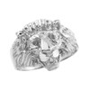 Men's White Gold Lion Head Ring