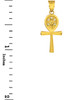 Yellow Gold Ankh Cross Tree of Life CZ Pendant Necklace