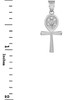 White Gold Ankh Cross Tree of Life CZ Pendant Necklace