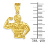 Gold Bodybuilder Charm Sports Pendant Necklace