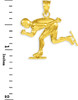 Gold Ice Skating/Speed Skater Charm Sports Pendant Necklace