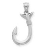 White Gold Fishing Hook Pendant (1 in.)