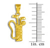 Golf Bag Gold Charm Sports Pendant Necklace