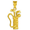 Golf Bag Gold Charm Sports Pendant Necklace