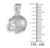 White Gold Football Helmet Charm Pendant Necklace