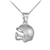 Silver Football Helmet Charm Pendant Necklace