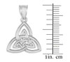 White Gold Celtic Knot Charm Triquetra Pendant Necklace