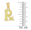 Gold Rx Prescription Symbol Charm Pendant Necklace