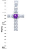 Silver Celtic Cross Pendant with Amethyst CZ Heart