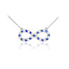 14K White Gold Diamond and Sapphire Infinity Necklace