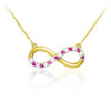 Infinity Pendant 14k Polished Gold Clear & Red CZ Necklace