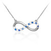 Infinity Pendant Sterling Silver Clear & Blue CZ Accents Necklace