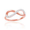 Rose Gold Infinity Ring with CZ