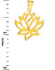 Gold  Lotus Flower Pendant Necklace