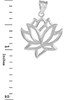 Lotus Flower White Gold Pendant Necklace