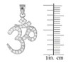 CZ Ohm/Om pendant necklace in 14k white gold.