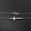 925 Sterling Silver Sideways Cross Cute Diamond Necklace