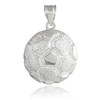 Silver Textured Soccer Ball Sports Pendant