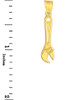 Gold Adjustable Wrench Charm Pendant