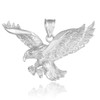 White Gold Flying Eagle Pendant