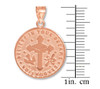 Rose Gold Reversible Graduation Medallion Charm Pendant