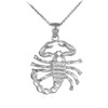 White Gold Scorpion Pendant Necklace