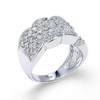 14 White Gold Micro Pave Floral Band Ring