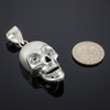 Silver Skull Pendant with Clear CZ Eyes